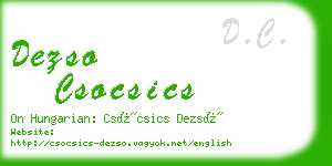 dezso csocsics business card